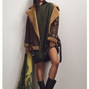 Anthropologie MAEVE LONG-SLEEVE MOCK-NECK TIE-WAIST MINI DRESS 3X